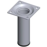 Piede rotondo in metallo per mobili - A 150 mm, Cromato