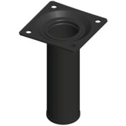 Piede rotondo in metallo per mobili - A 150 mm, Nero